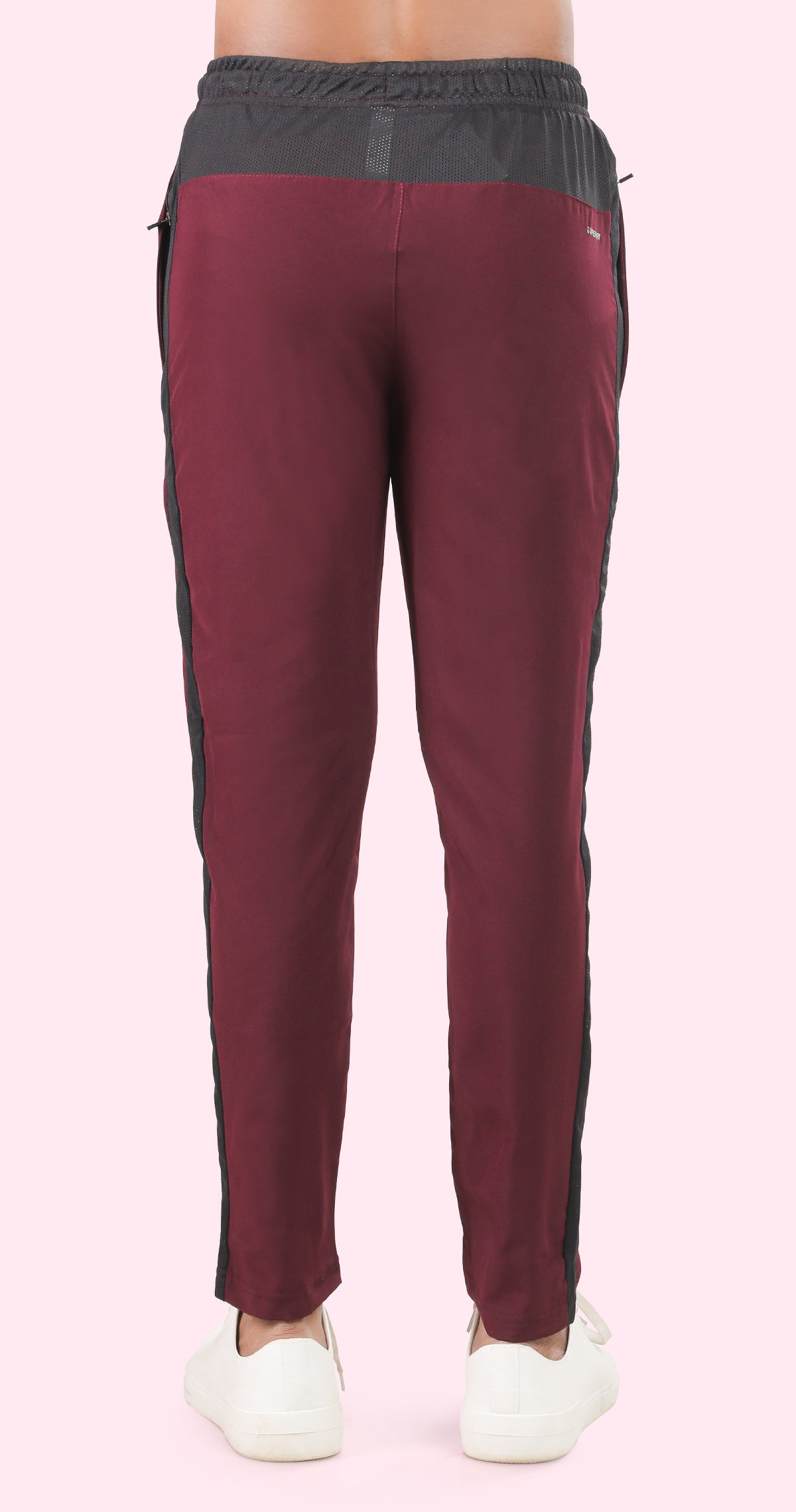 Men's Maroon Active Stride Sports Pants Soild sweat Control