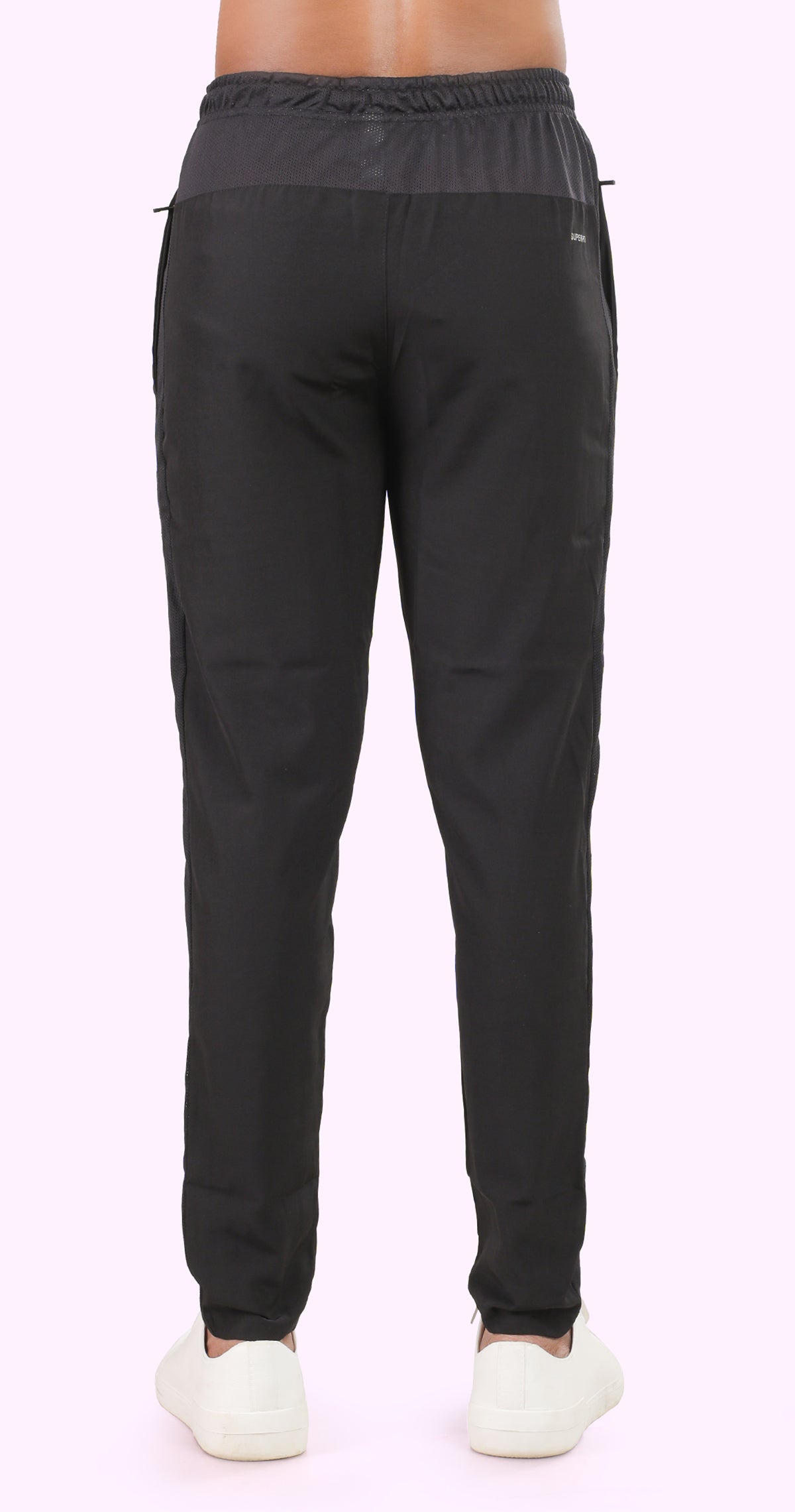 Men's Black Active Stride Sports Pants Soild sweat Control
