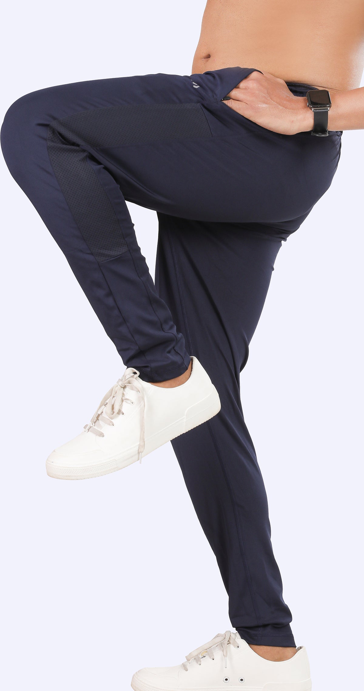 Men's Blue Athletic Ease Sports Pants Soild sweat Control
