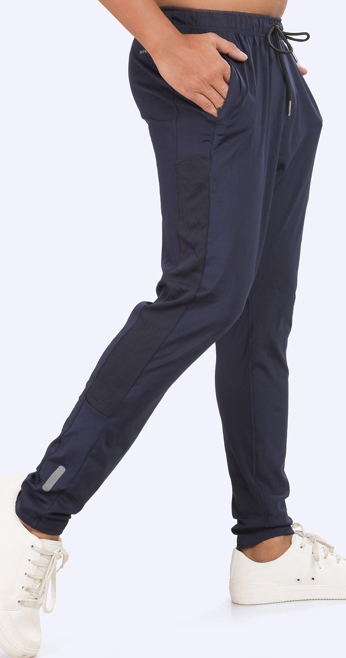 Men's Blue Athletic Ease Sports Pants Soild sweat Control