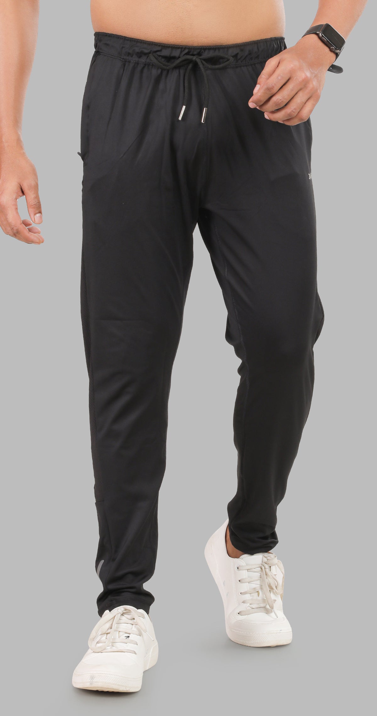 Men's Black Athletic Ease Sports Pants Soild sweat Control