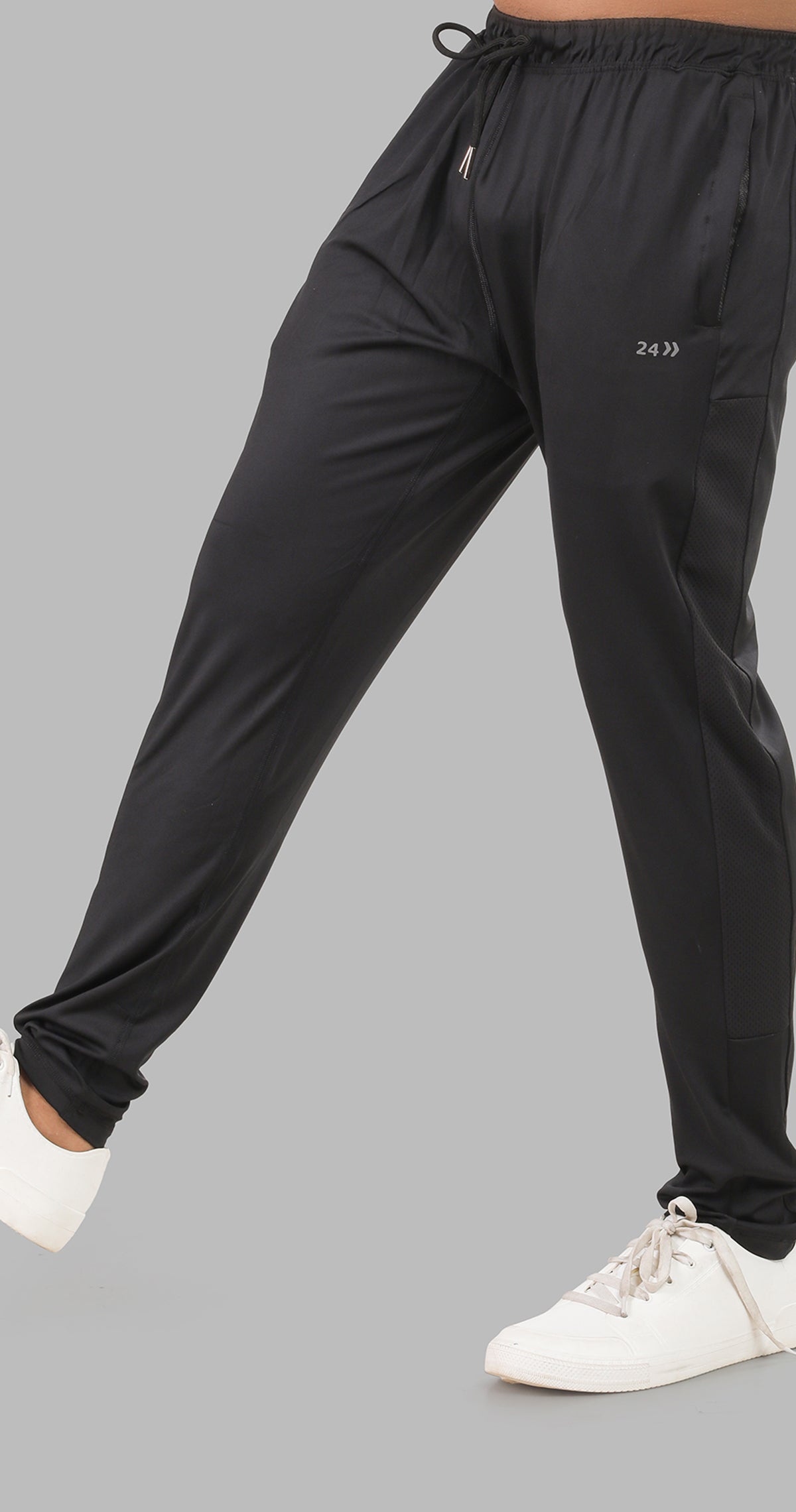 Men's Black Athletic Ease Sports Pants Soild sweat Control