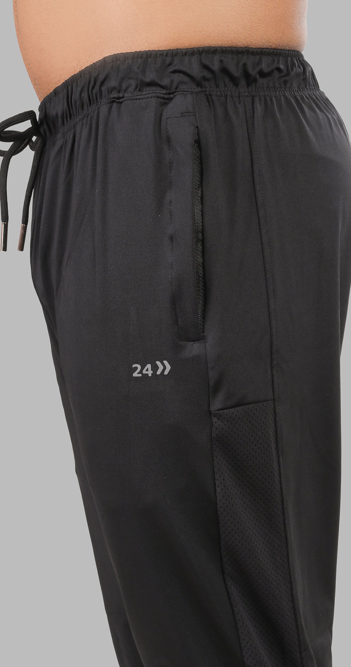 Men's Black Athletic Ease Sports Pants Soild sweat Control