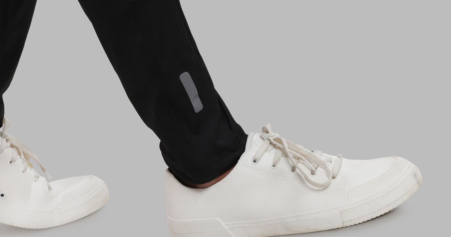 Men's Black Athletic Ease Sports Pants Soild sweat Control