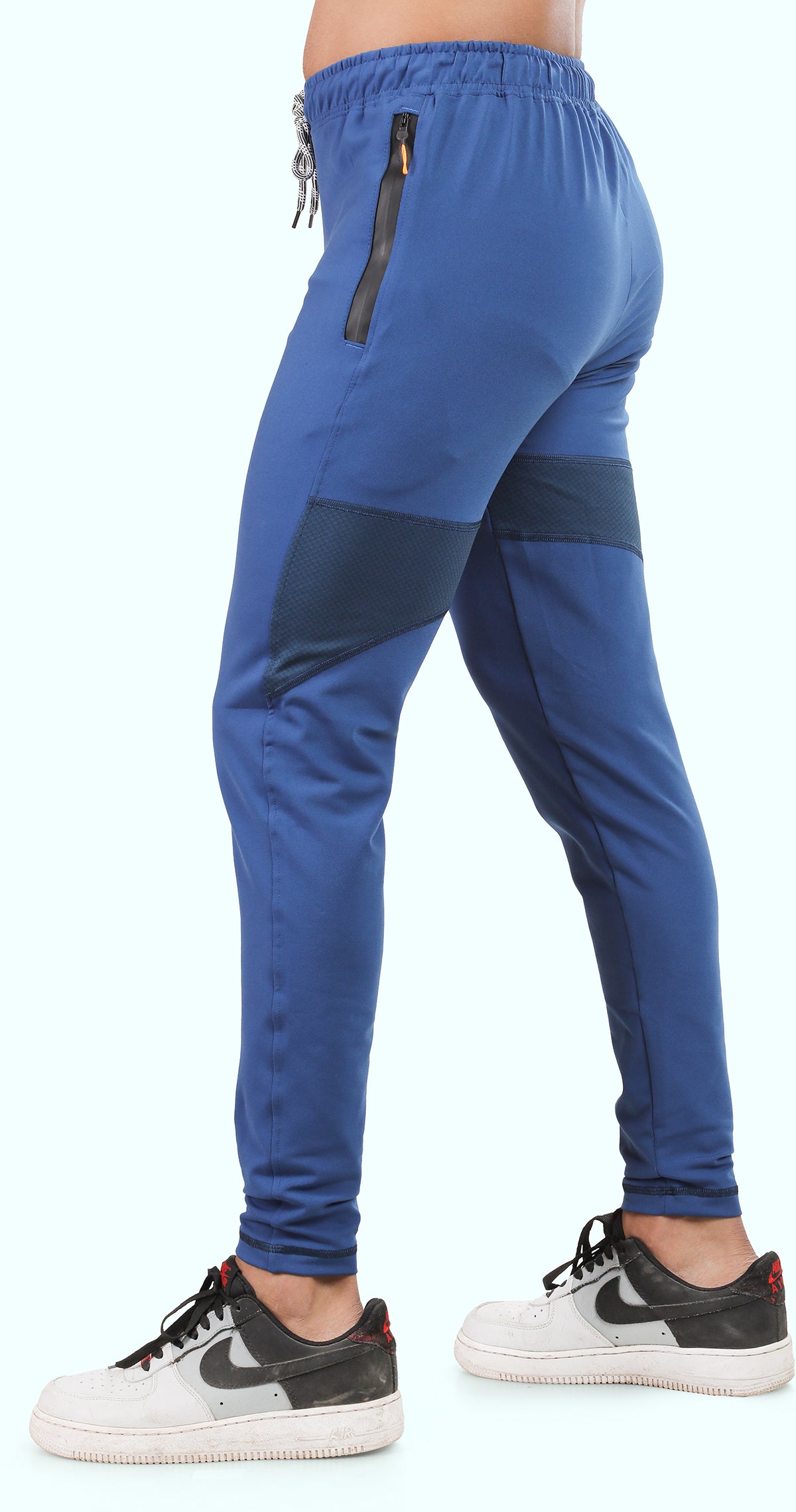 Men's Blue Flex Flow Sports Pants Soild sweat Control