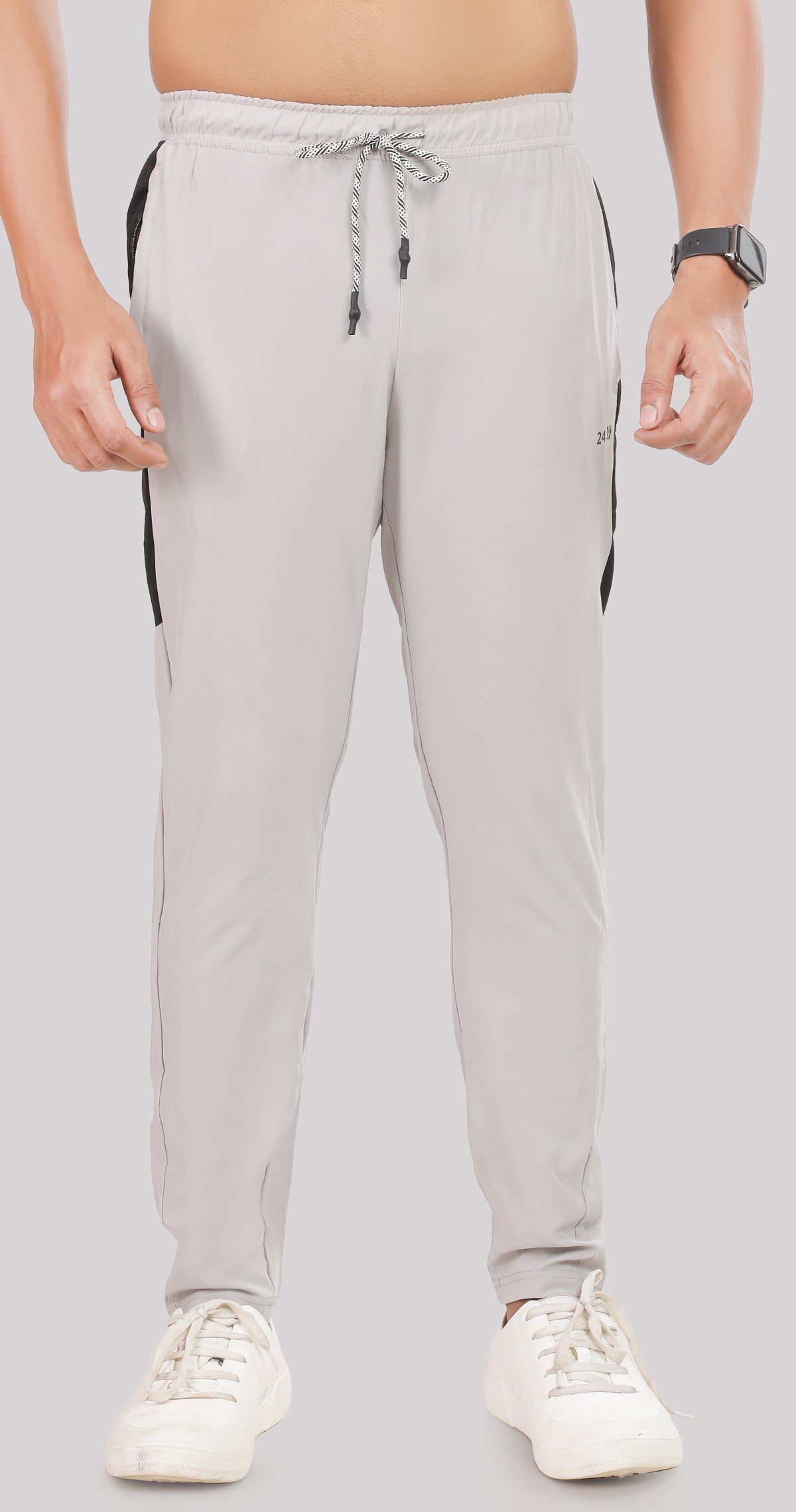 Men's Steel Grey Power move Sports Pants Soild sweat Control