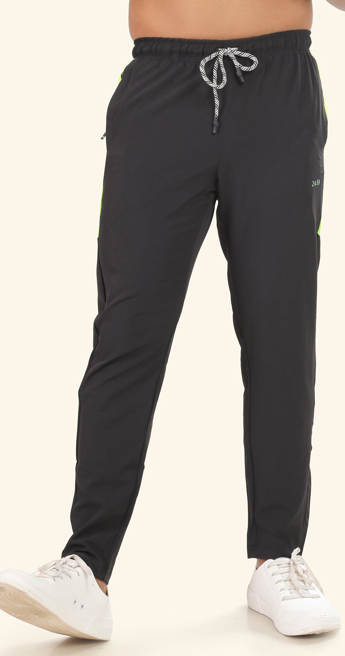 Men's Black Power move Sports Pants Soild sweat Control