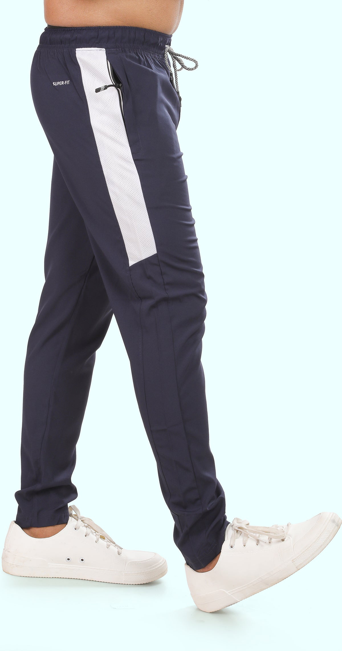 Men's Blue Power move Sports Pants Soild sweat Control