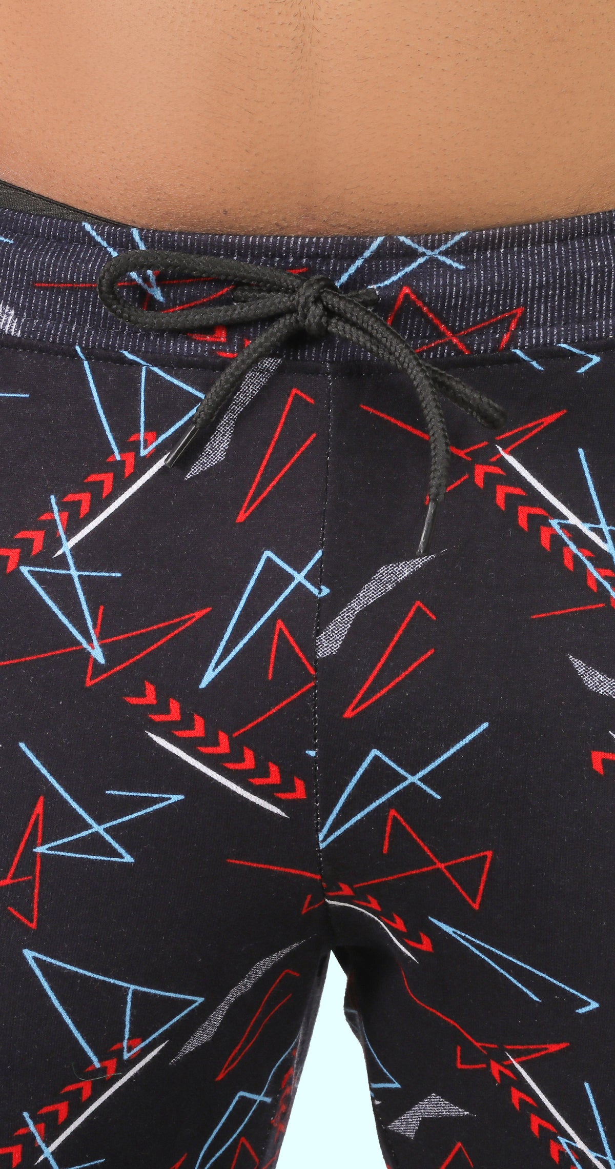 Men's Red and Blue Active Flex Printed Jogger Cotton