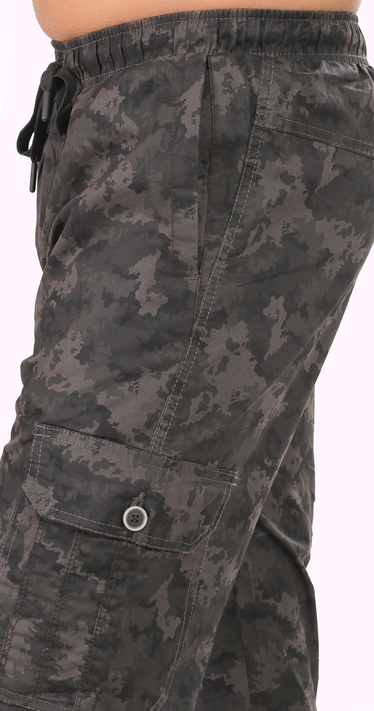 Men's Grey Street Runner MIlitary Print Jogger Cotton