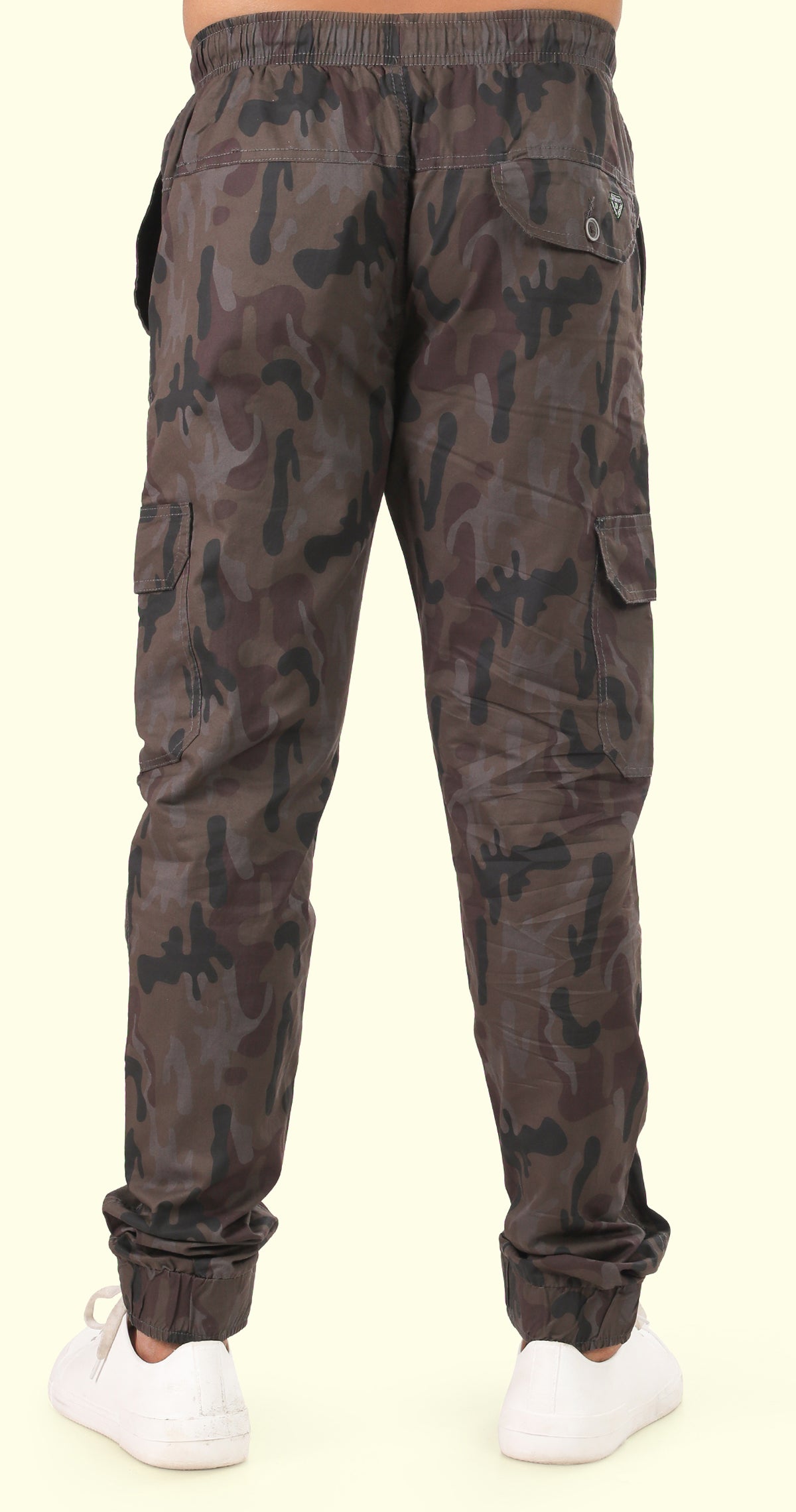 Men's Brown Street Runner MIlitary Print Jogger Cotton