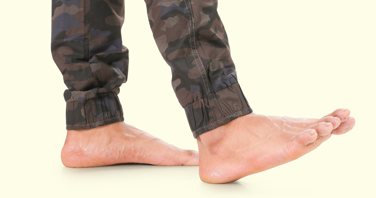 Men's Blue Street Runner MIlitary Print Jogger Cotton