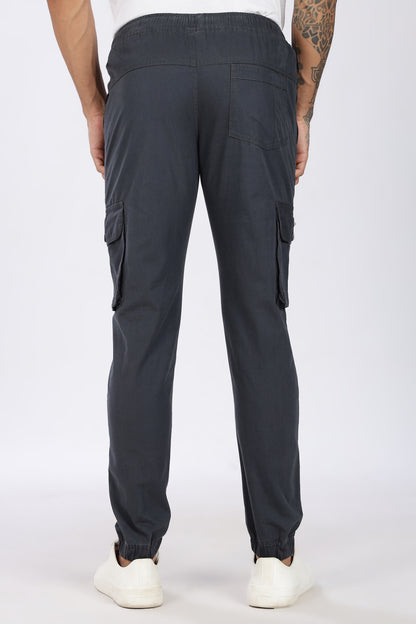 Men's Grey Performance Pulse Solid Jogger Cotton