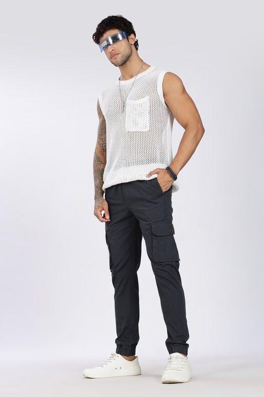 Men's Grey Performance Pulse Solid Jogger Cotton