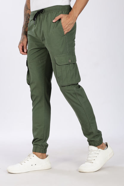 Men's Green Performance Pulse Solid Jogger Cotton