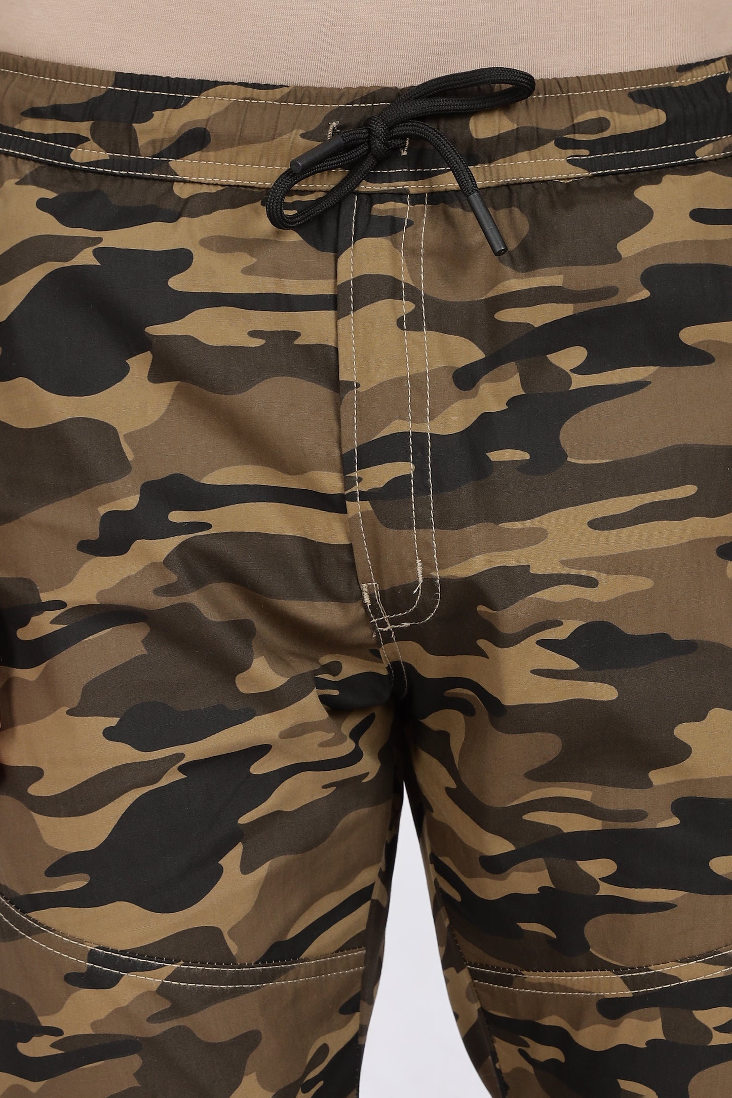 Men's Brown Comfort Stride Military Print Jogger Cotton