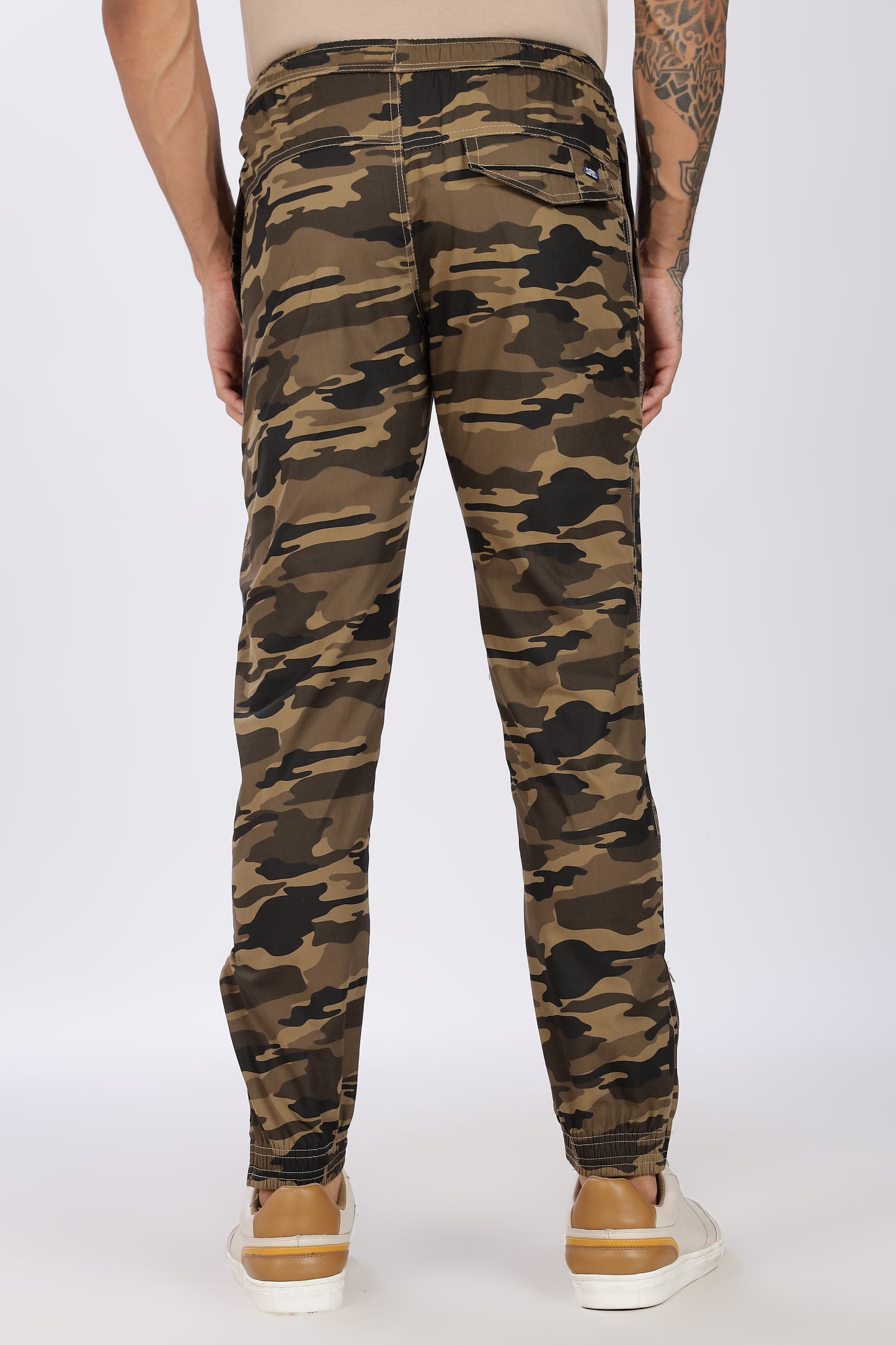Men's Brown Comfort Stride Military Print Jogger Cotton