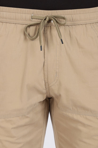 Men's Light Biscuit Trendy Trails Capri Solid Print Comfort Cotton