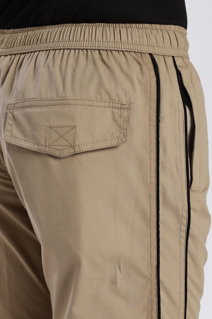 Men's Beige Cool Comfort Capri Solid Print Comfort Cotton
