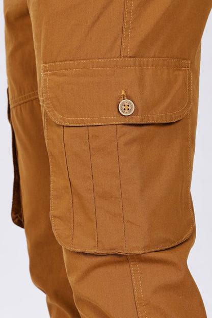 Men's Mustard Brown Performance Pulse Solid Jogger Cotton