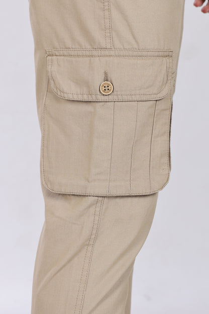 Men's Light Beige Performance Pulse Solid Jogger Cotton