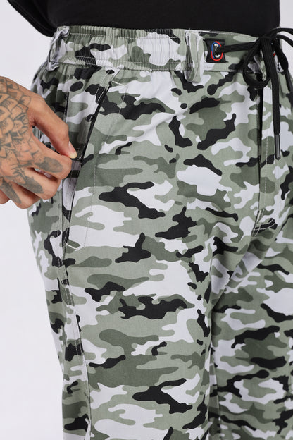 Men's Green Urban Chill Pyjama PantsMilitary Print Comfort Cotton