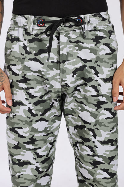 Men's Green Urban Chill Pyjama PantsMilitary Print Comfort Cotton