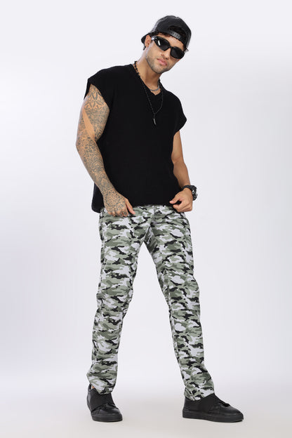 Men's Green Urban Chill Pyjama PantsMilitary Print Comfort Cotton