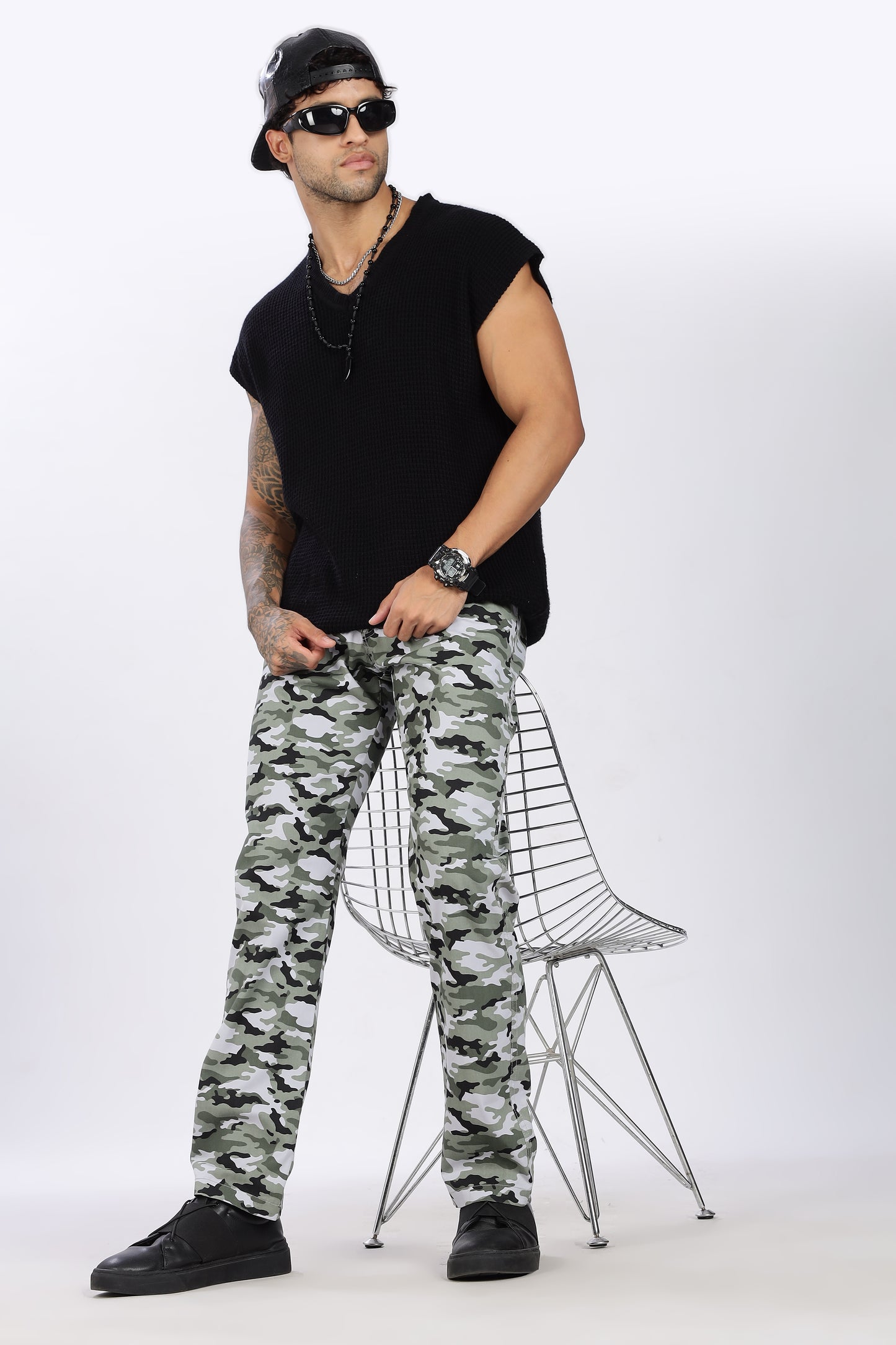 Men's Green Urban Chill Pyjama PantsMilitary Print Comfort Cotton