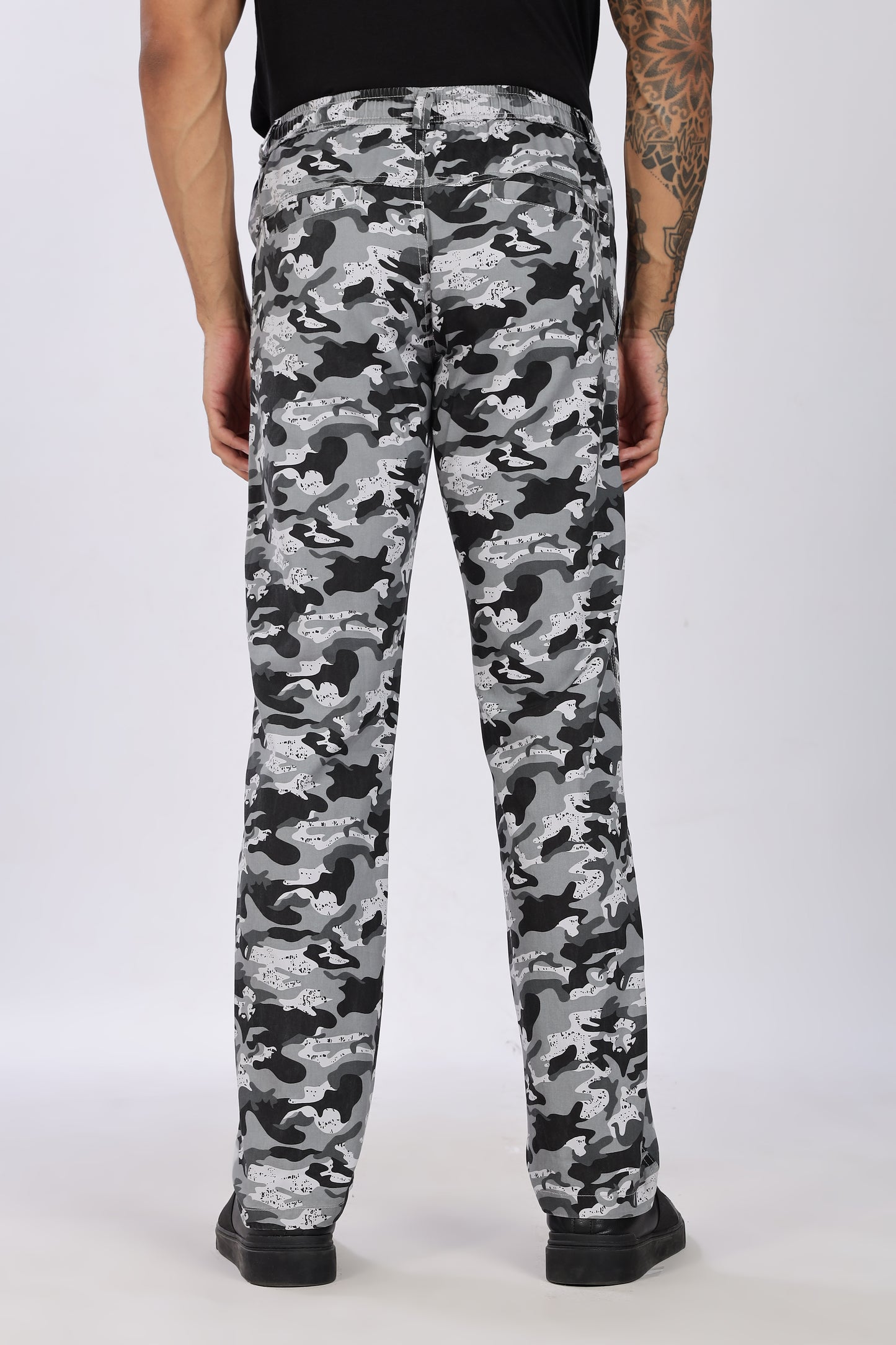 Men's Grey Urban Chill Pyjama PantsMilitary Print Comfort Cotton