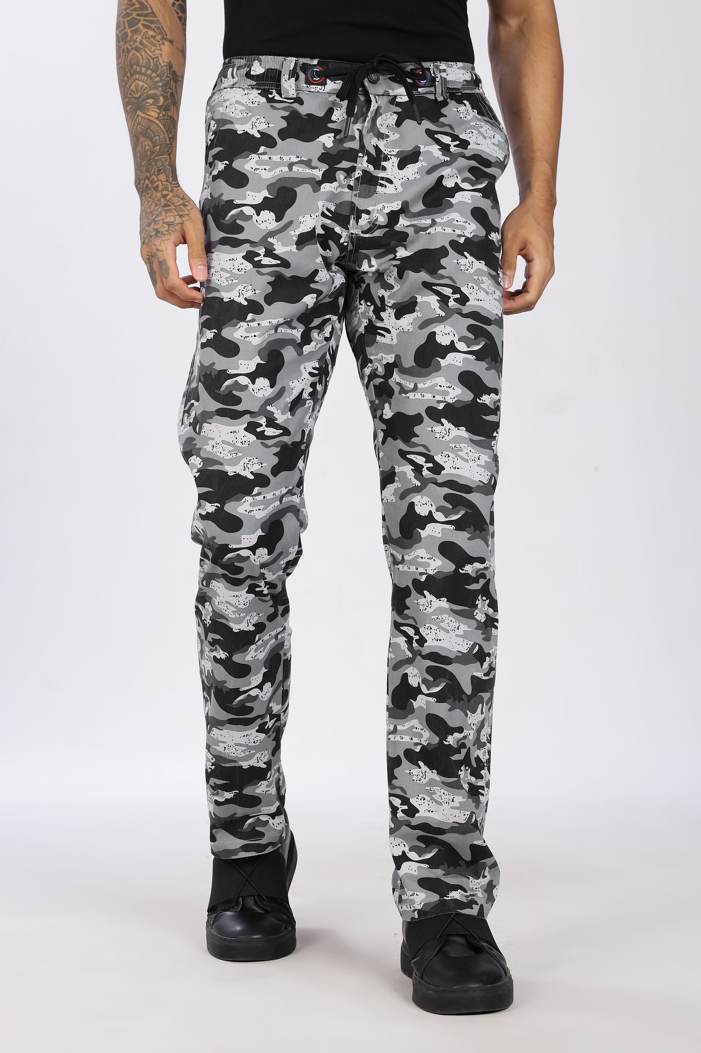 Men's Grey Urban Chill Pyjama PantsMilitary Print Comfort Cotton