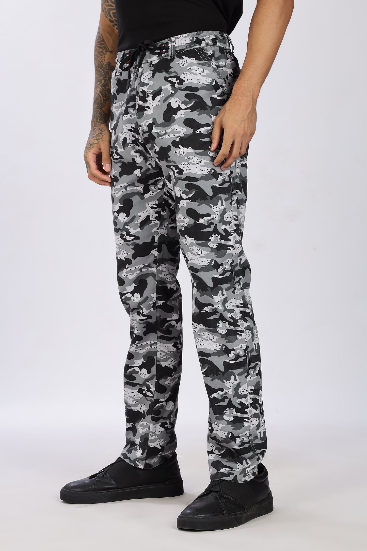 Men's Grey Urban Chill Pyjama PantsMilitary Print Comfort Cotton