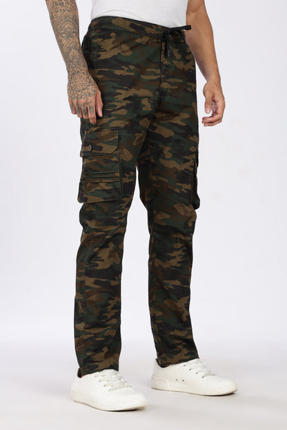 Men's Green Soft Stride Pyjama Pants Military Print Comfort Cotton