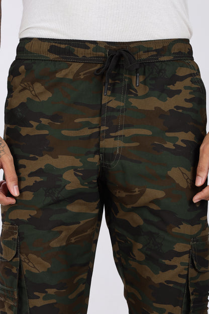 Men's Green Soft Stride Pyjama Pants Military Print Comfort Cotton