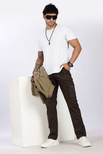 Men's Dark Brown Serenity Pyjama Pants Solid Comfort Cotton