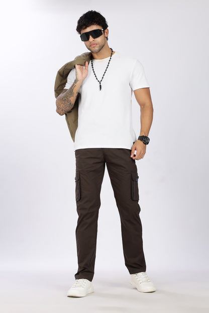 Men's Dark Brown Serenity Pyjama Pants Solid Comfort Cotton