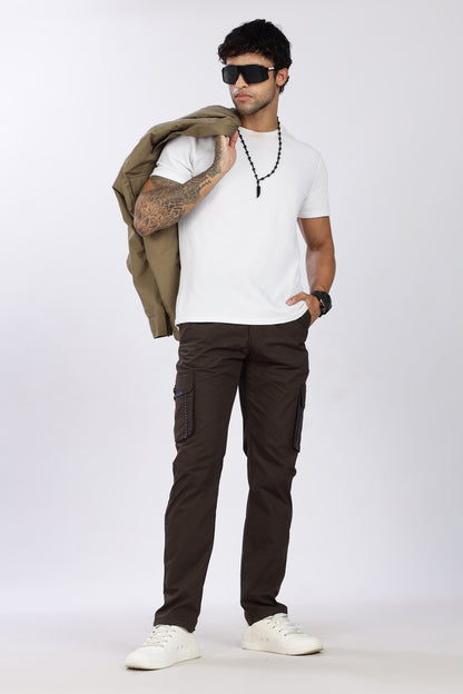 Men's Dark Brown Serenity Pyjama Pants Solid Comfort Cotton