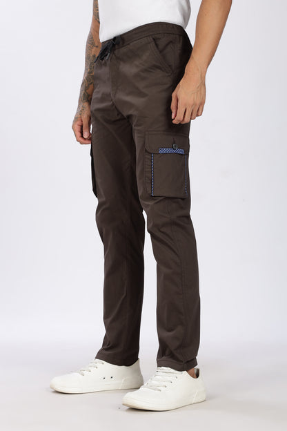 Men's Dark Brown Serenity Pyjama Pants Solid Comfort Cotton