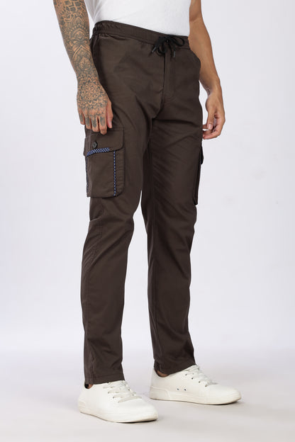 Men's Dark Brown Serenity Pyjama Pants Solid Comfort Cotton