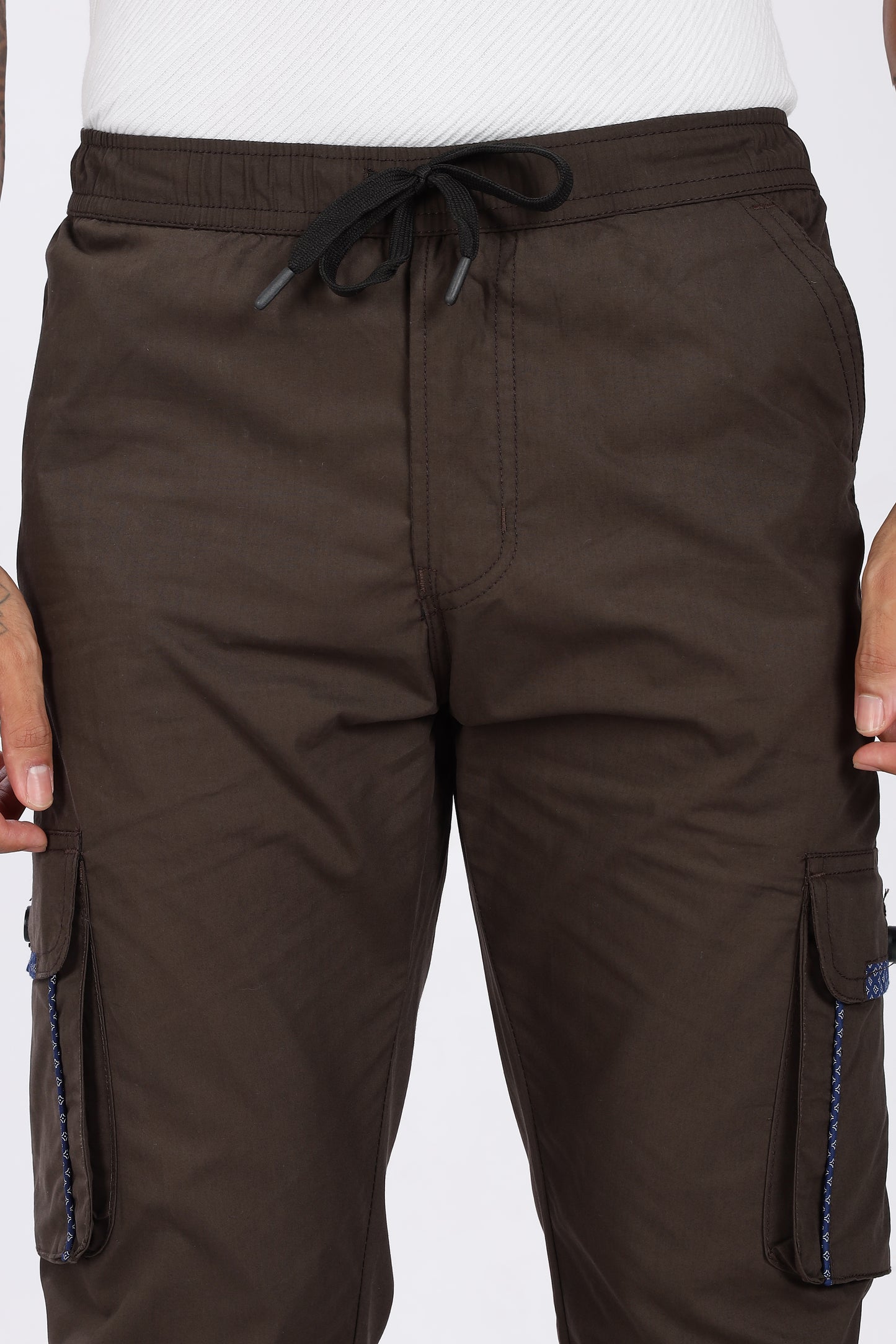 Men's Dark Brown Serenity Pyjama Pants Solid Comfort Cotton