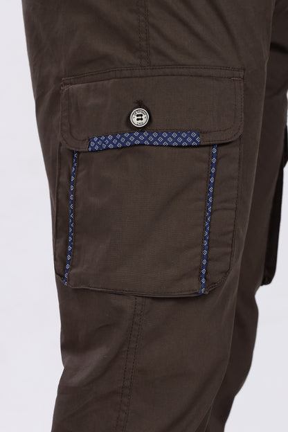 Men's Dark Brown Serenity Pyjama Pants Solid Comfort Cotton