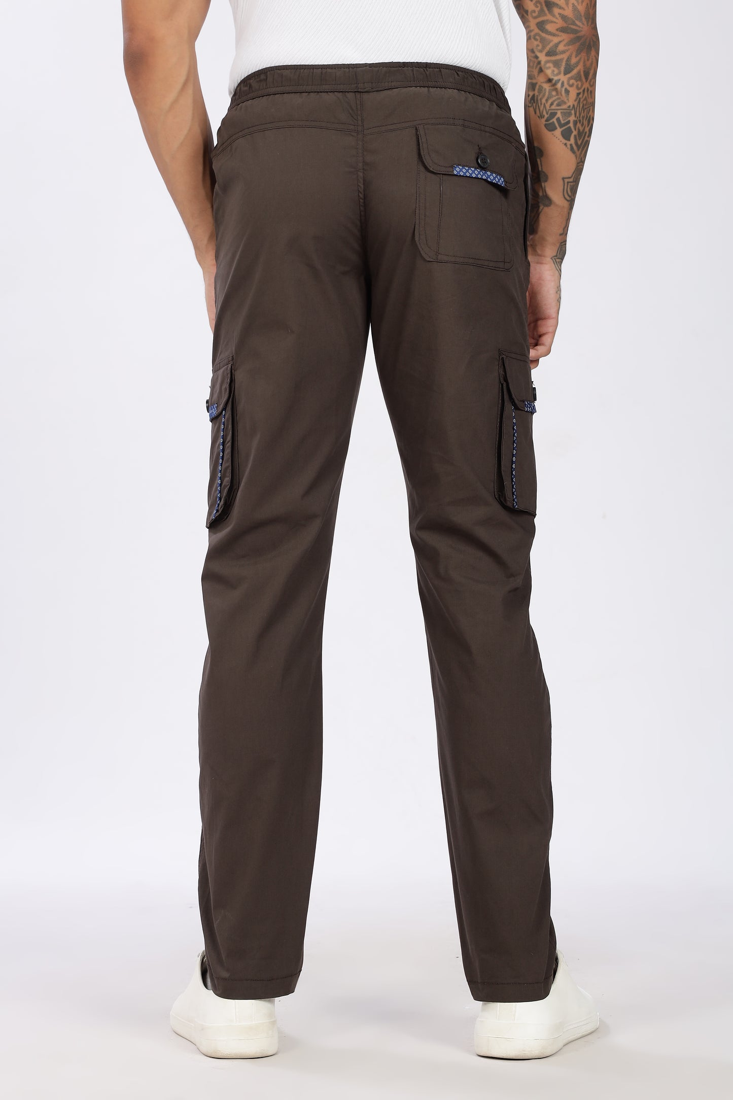 Men's Dark Brown Serenity Pyjama Pants Solid Comfort Cotton