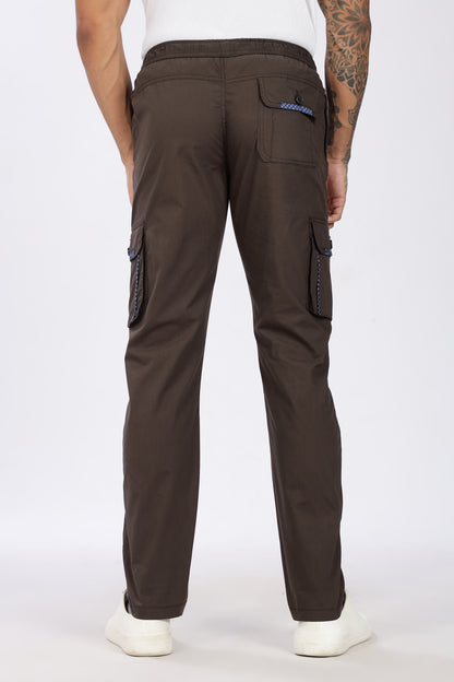 Men's Dark Brown Serenity Pyjama Pants Solid Comfort Cotton