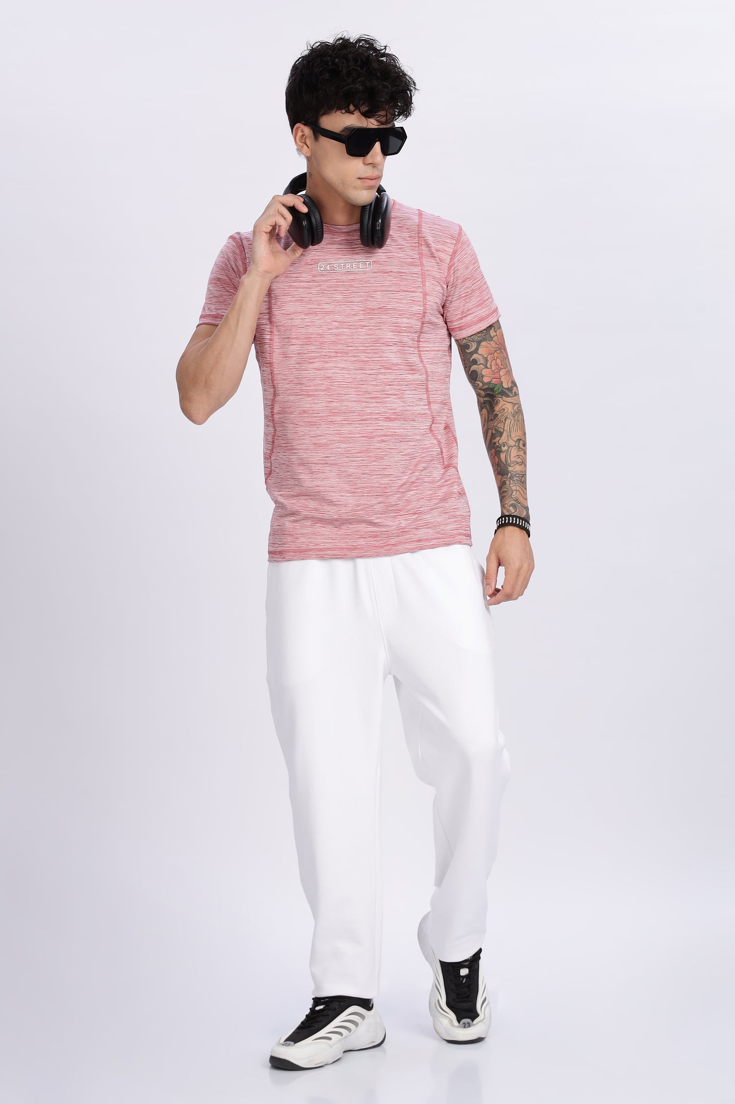 Men's Dusty Rose Active Wear Half Sleeve T-shirt