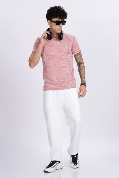 Men's Dusty Rose Active Wear Half Sleeve T-shirt