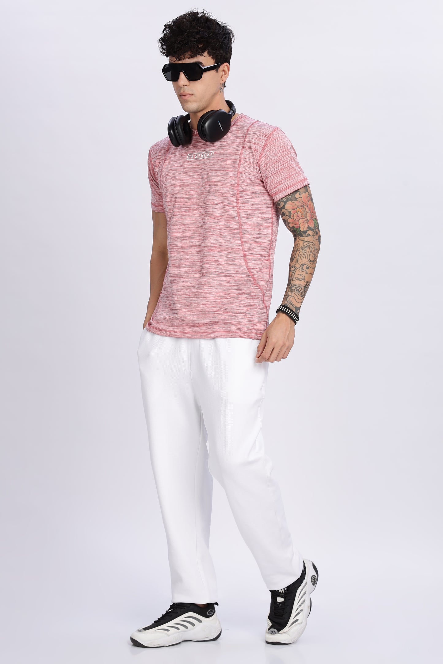 Men's Dusty Rose Active Wear Half Sleeve T-shirt