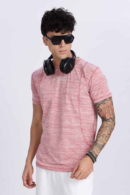 Men's Dusty Rose Active Wear Half Sleeve T-shirt
