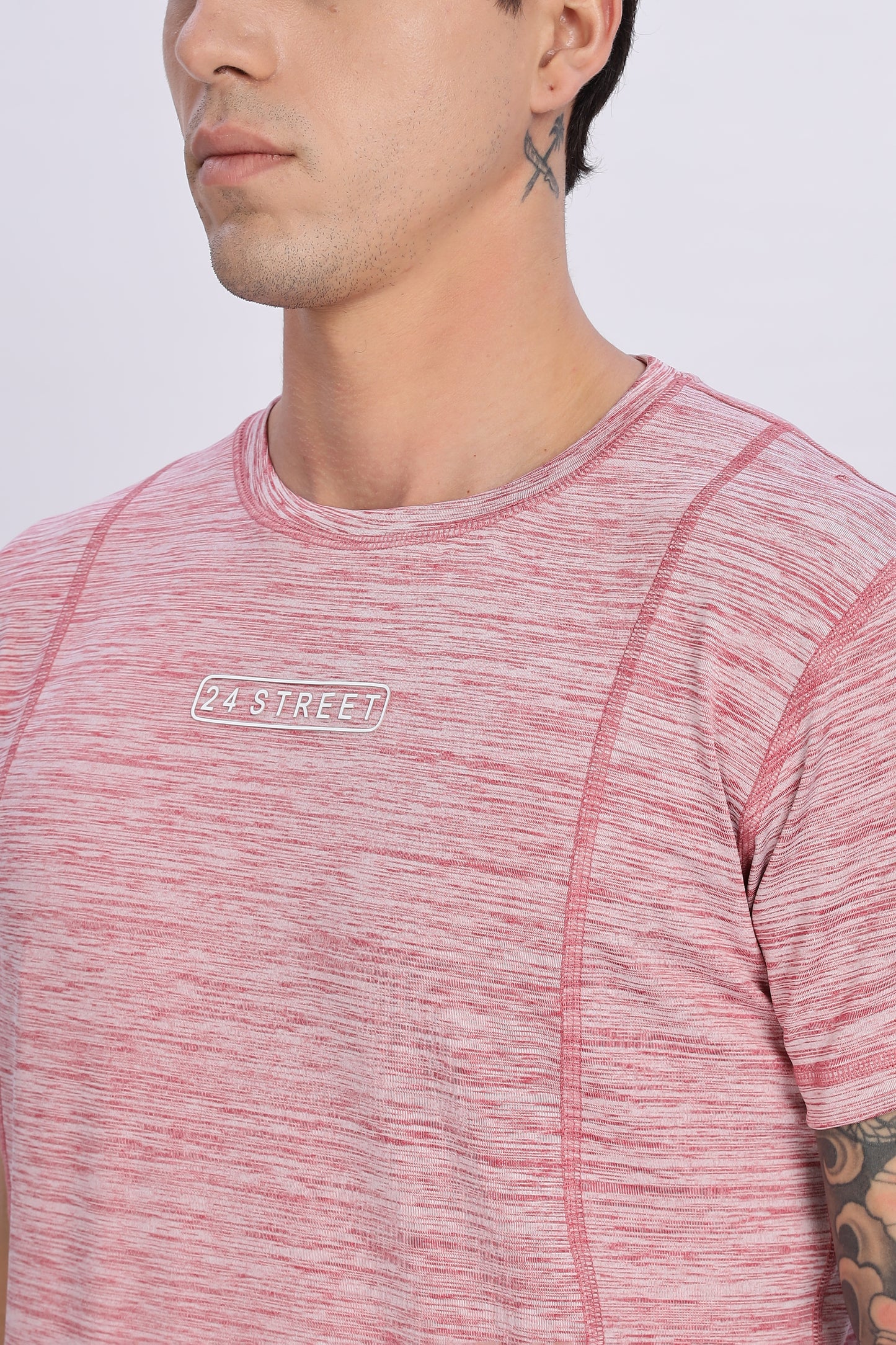 Men's Dusty Rose Active Wear Half Sleeve T-shirt