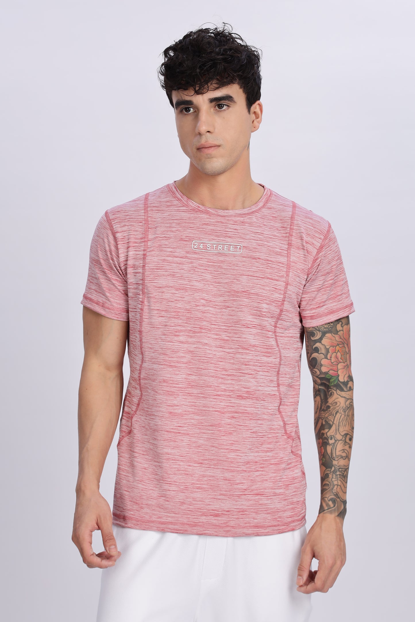 Men's Dusty Rose Active Wear Half Sleeve T-shirt