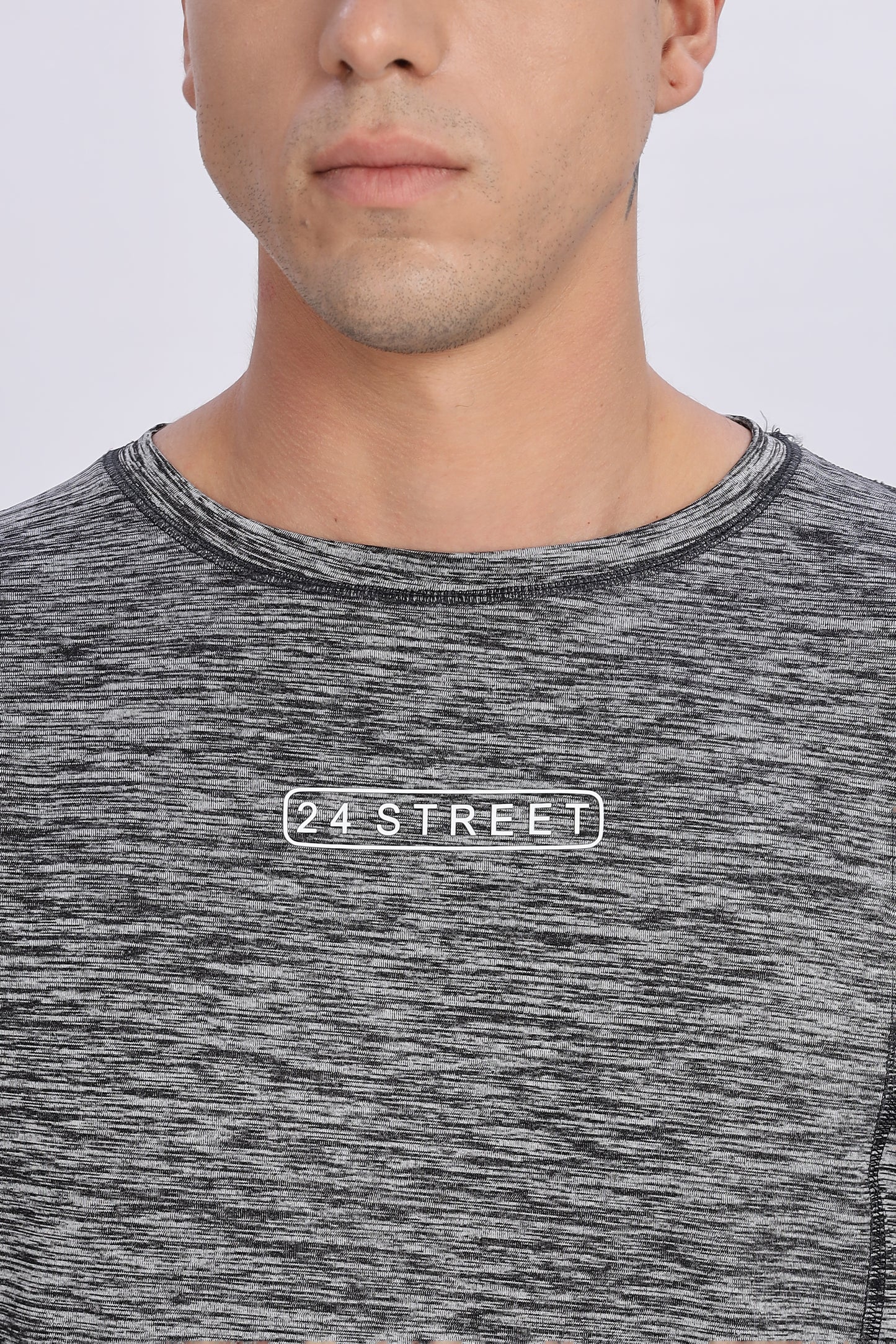Men's Steel Grey Active Wear Half Sleeve T-shirt